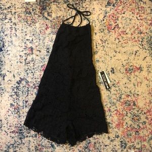 Design Lab Halter Black Romper